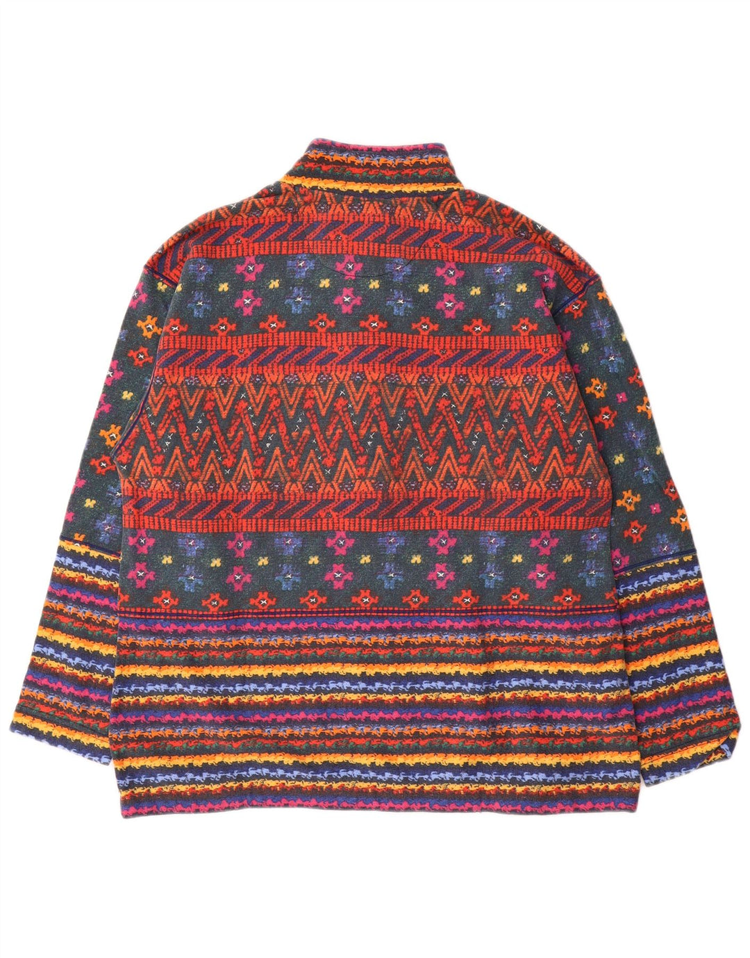 Meeting Mens Button Neck Sweatshirt Jumper Large Multicoloured Striped
