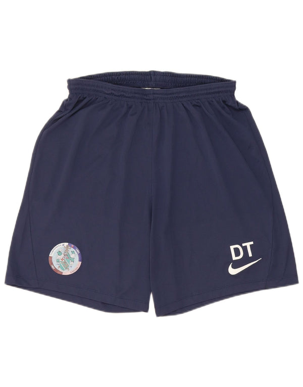 Nike Mens Dri Fit Graphic Slim Fit Sport Shorts Large Navy Blue Polyester