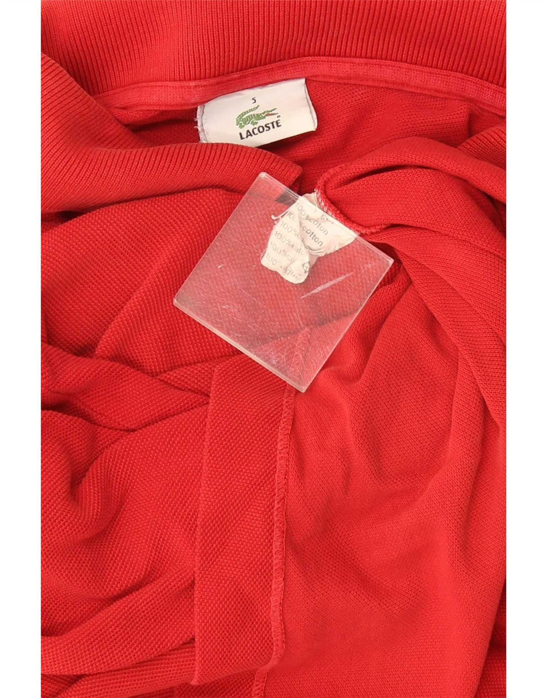 Lacoste Mens Polo Shirt Size 5 Large Red Cotton Classic
