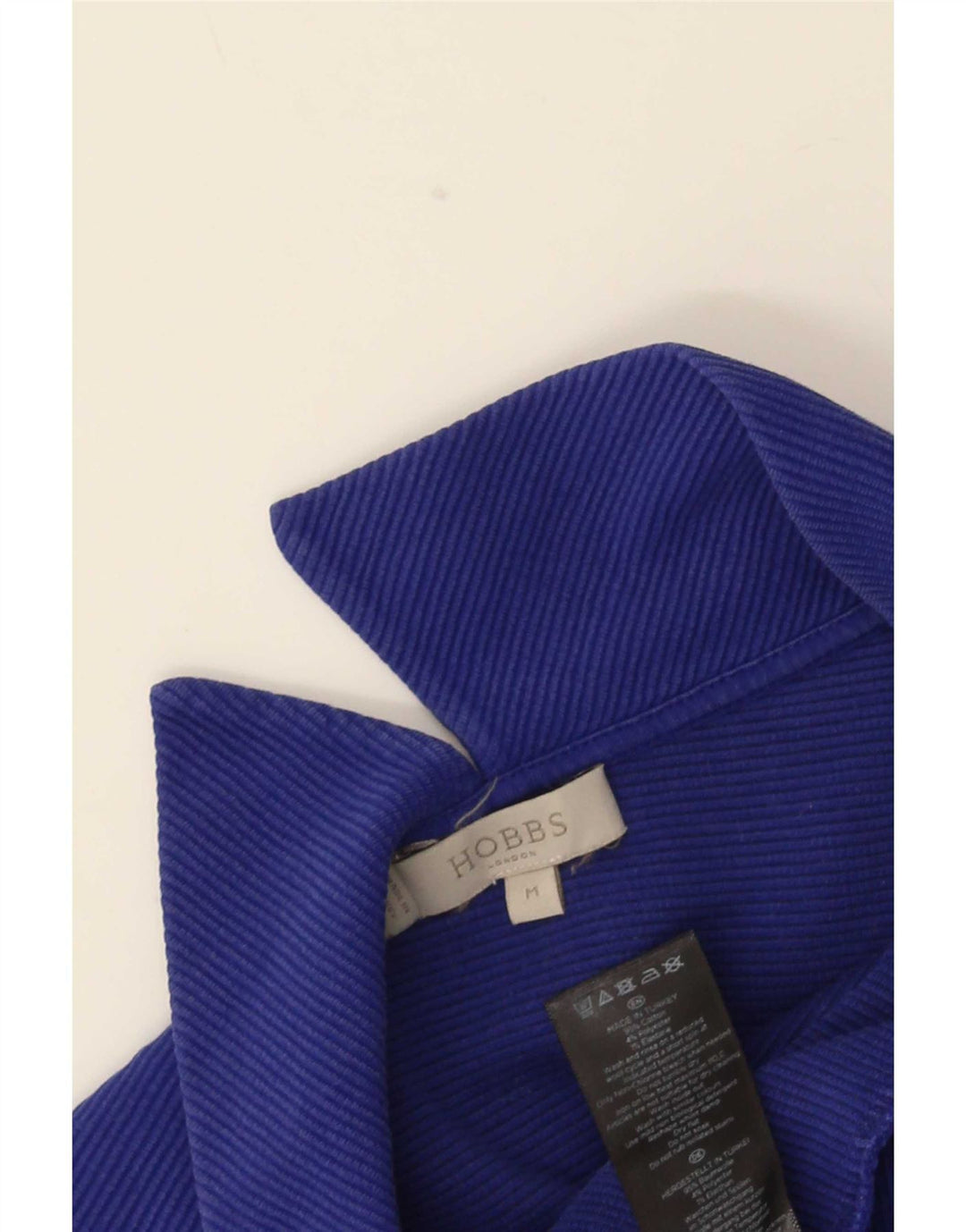 Hobbs Womens Top Long Sleeve UK 12 Medium Blue Cotton