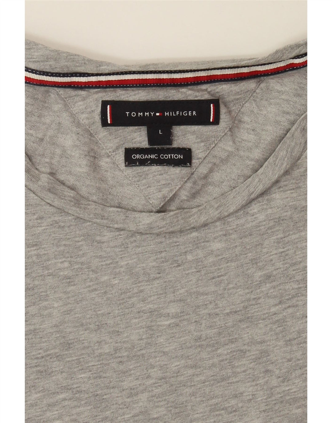 TOMMY HILFIGER Mens T-Shirt Top Large Grey Cotton Vintage Tommy Hilfiger and Second-Hand Tommy Hilfiger from Messina Hembry 