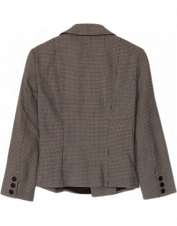 Zara Womens Double Breasted Blazer Jacket EU 40 Medium Black Houndstooth