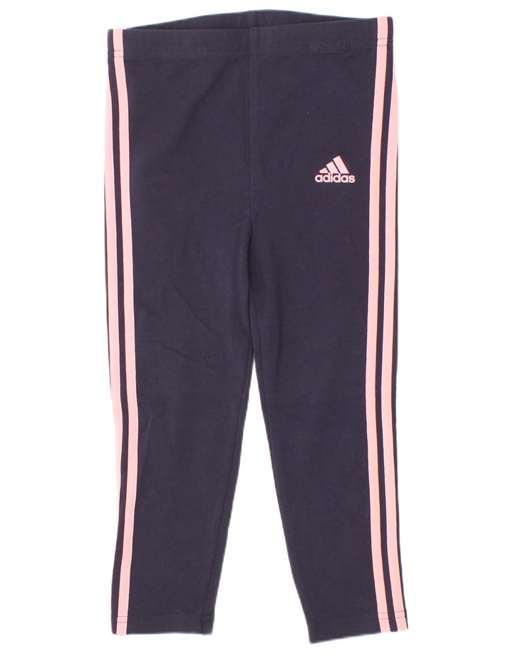 Adidas Girls Leggings 3-4 Years Navy Blue