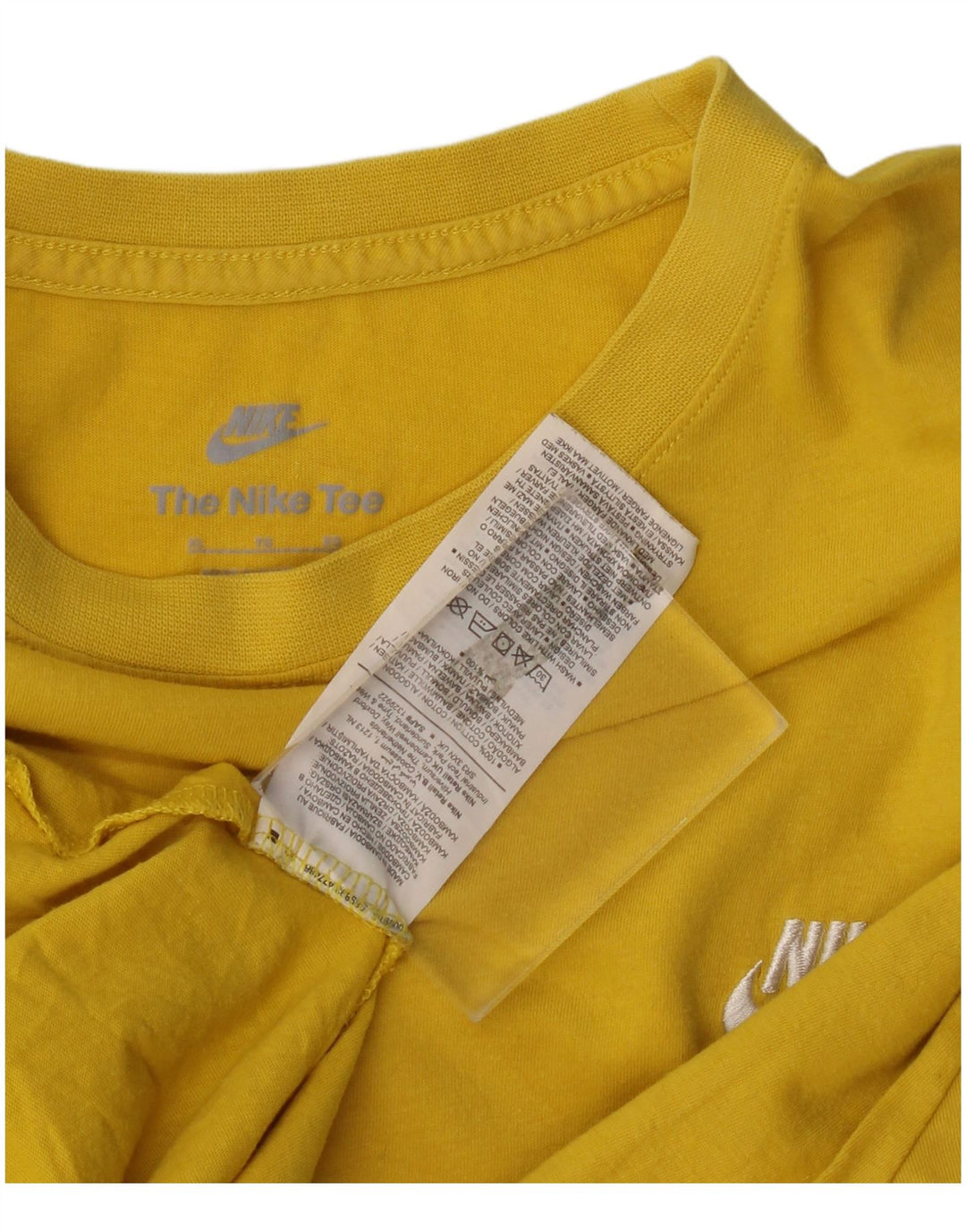 Nike Mens T-Shirt Top XL Yellow Cotton