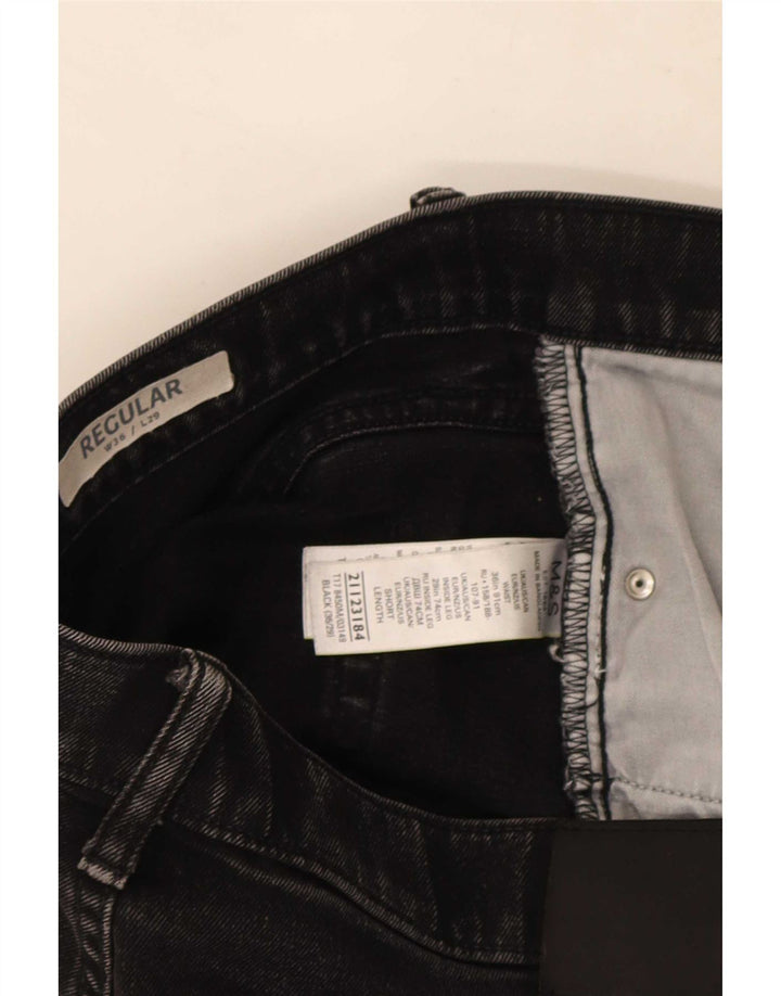 Marks & Spencer Mens Straight Jeans W36 L27 Black Cotton