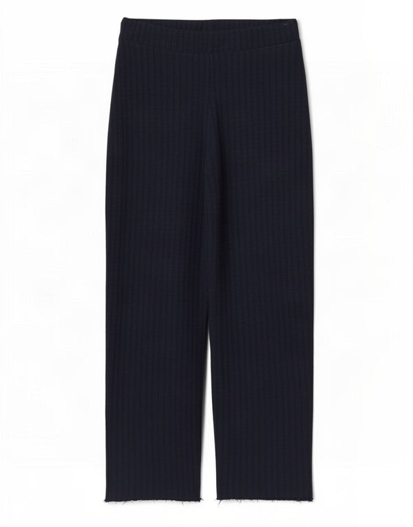 Zara Womens High Waist Casual Trousers Large W30 L29 Navy Blue Pinstripe