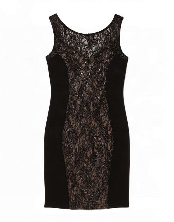 Rochie de dantelă fără mâneci pentru femei Warehouse UK 10, neagră, florală