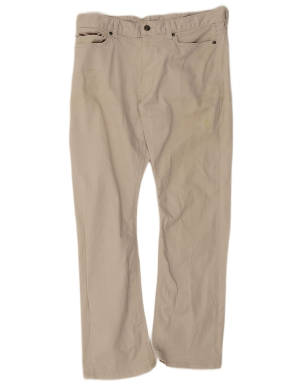 Calça casual masculina Marks & Spencer Bootcut W32 L29 algodão bege