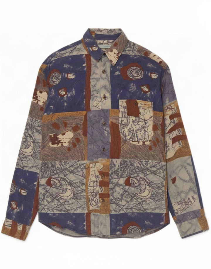 Wampum Mens Shirt Small Multicoloured Patchwork Viscose