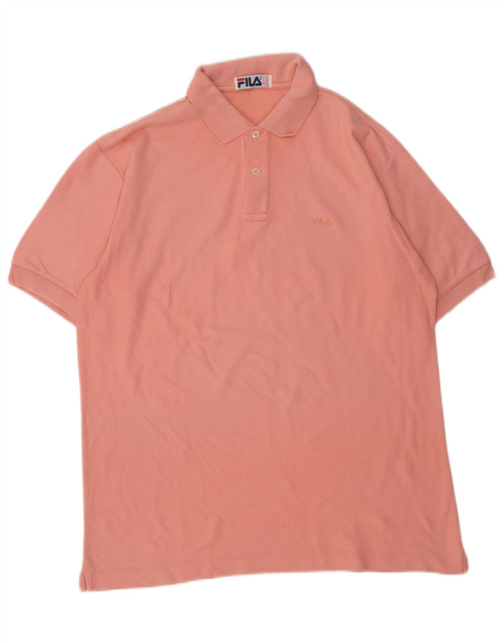 Fila Mens Polo Shirt IT 52 Large Pink Cotton