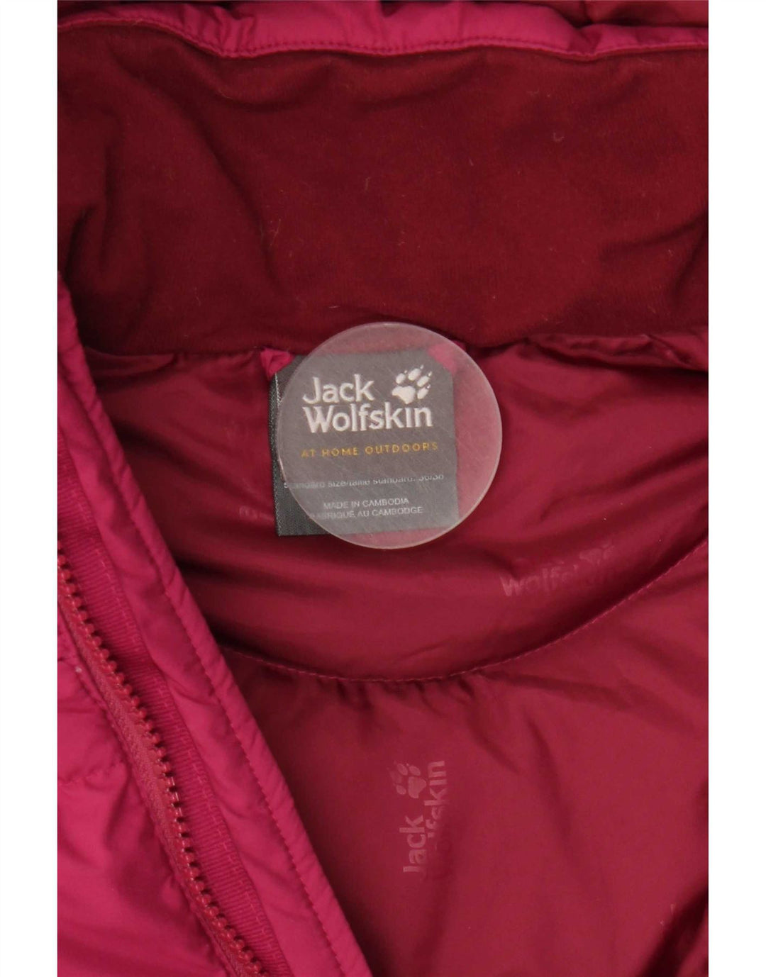 Jack Wolfskin Womens Hooded Padded Jacket UK 8/10 Small Pink Polyester