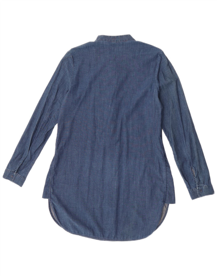 Cos Dame Pullover Shirt Dress EU 36 Small Blue Cotton