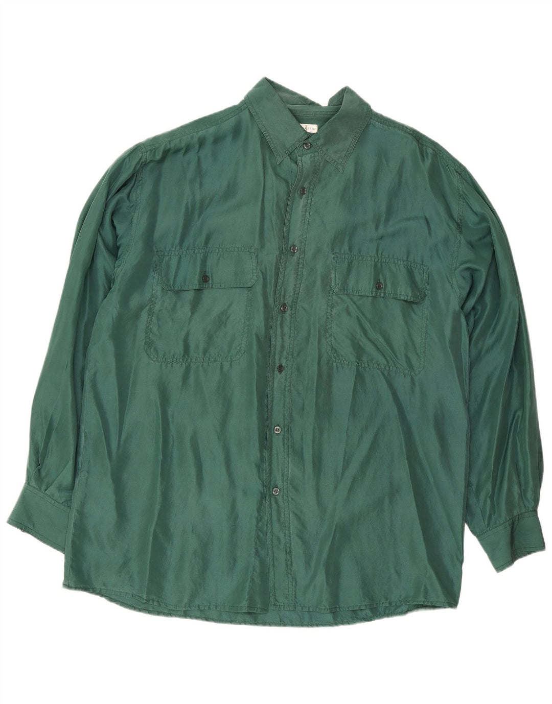 Chemise Homme Vintage Grande Soie Verte