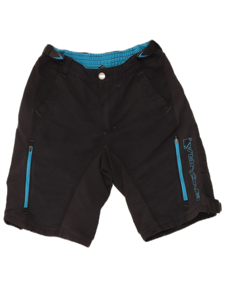 ENDURA Mens Graphic Cargo Shorts Medium W32 Black Colourblock Nylon