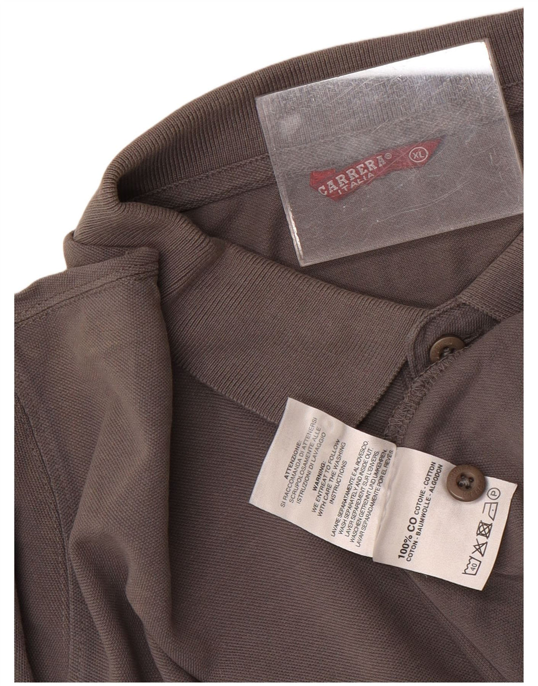 Carrera Mens Polo Shirt XL Grey Cotton