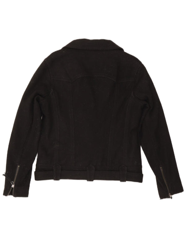 Levi's Dame Biker Jacket UK 14 Medium Sort Uld