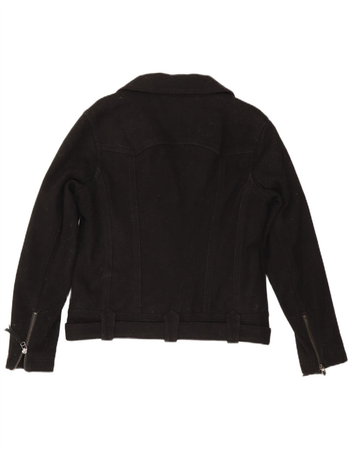 Levi's Chaqueta motera para mujer UK 44 Mediana Lana negra