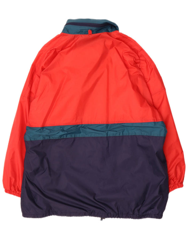 Jeantex Mens Loose Fit Tracksuit Top Jacket Small Red Colourblock Polyamide