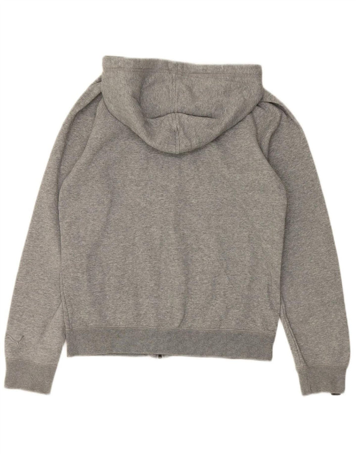 PUMA Mens Graphic Zip Hoodie Sweater Small Grey Cotton