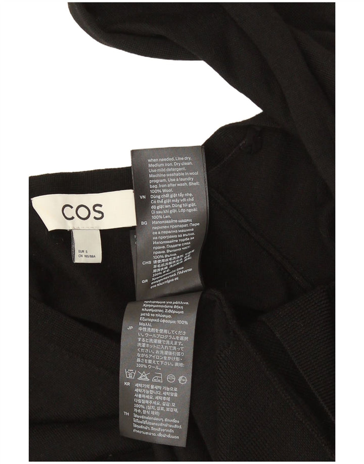 Cos Dame Oversized V-hals sweater UK 10 Small Black Wool