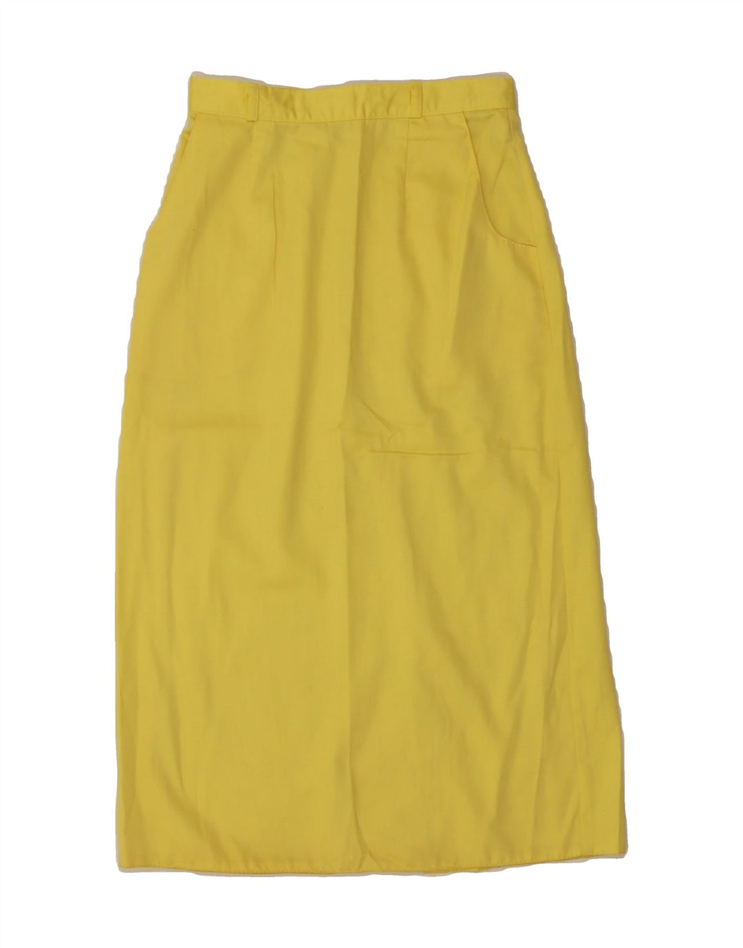 VINTAGE Womens A-Line Skirt W24 XS  Yellow Polyester Vintage Vintage and Second-Hand Vintage from Messina Hembry 