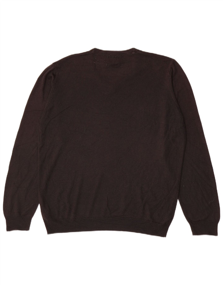 Marks & Spencer Męski sweter z dekoltem w kształcie litery V, XL, czarny, akrylowy
