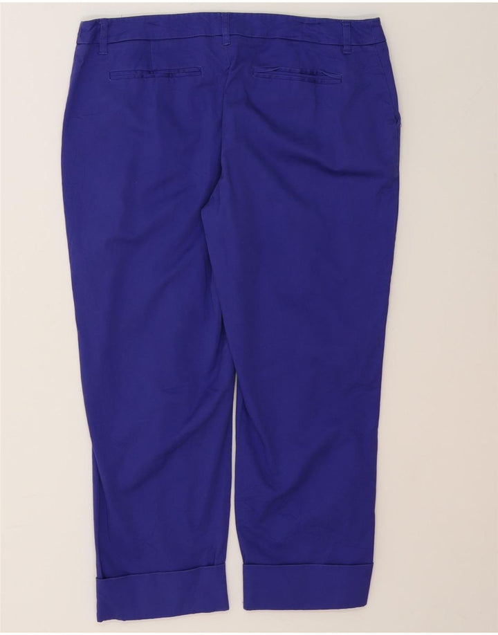 MOSSIMO Womens Slim Capri Trousers US 14 XL W34 L24 Blue Cotton Vintage Mossimo and Second-Hand Mossimo from Messina Hembry 