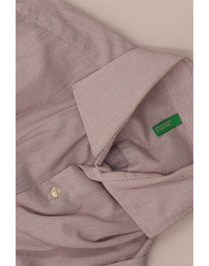 Benetton Mens Shirt Small Grey Spotted