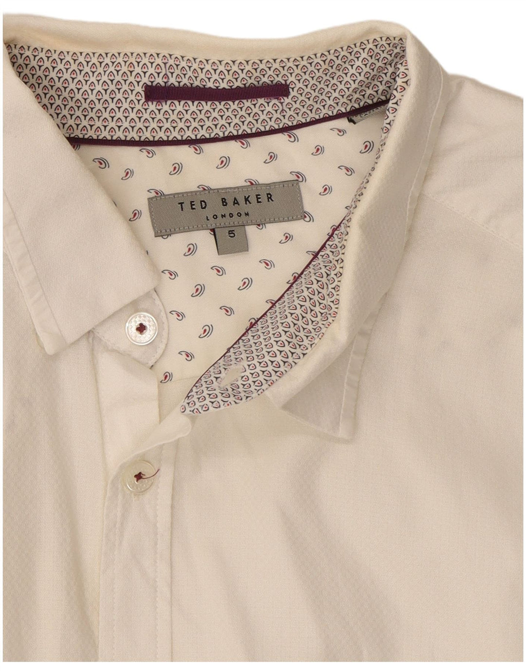 TED BAKER Mens Shirt Size 5 XL White Cotton