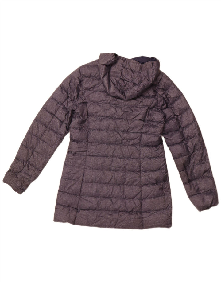 EDDIE BAUER Womens Hooded Padded Coat UK 10 Small Navy Blue Polyester