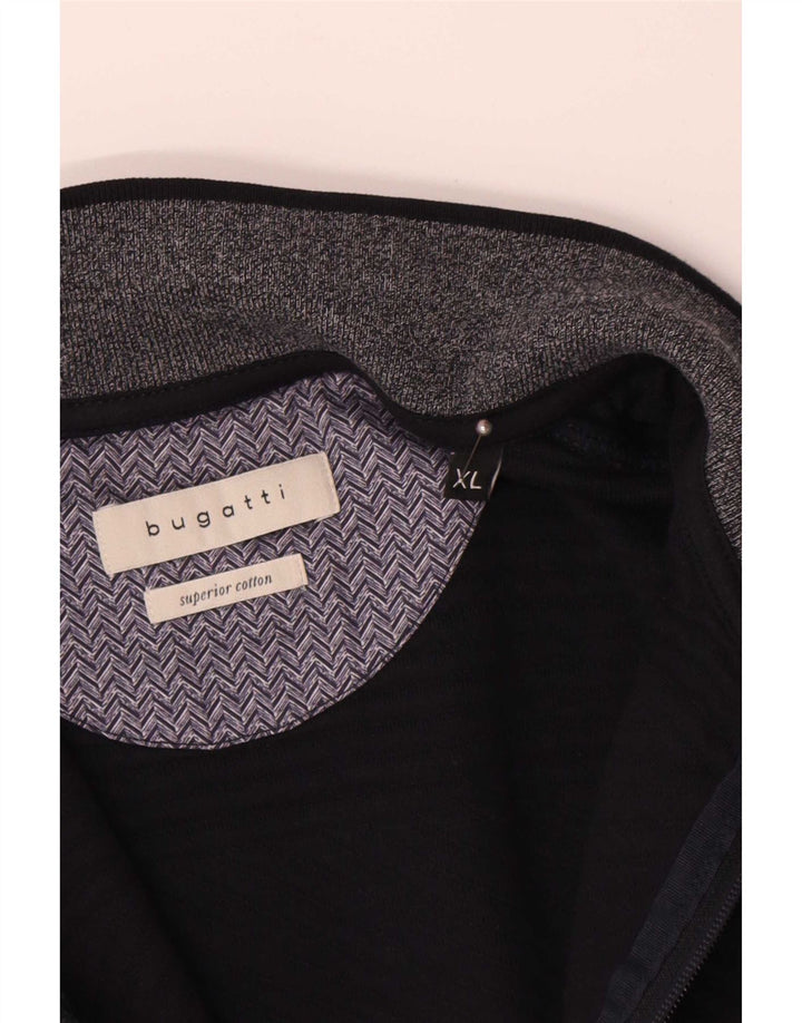 Maglione cardigan da uomo Bugatti XL in cotone blu navy