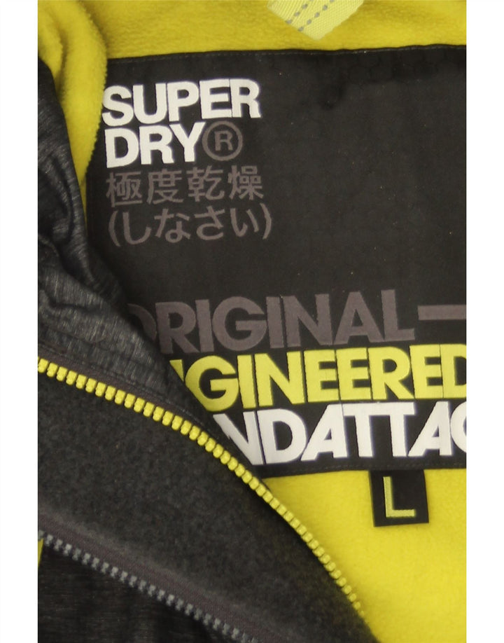 Superdry Mens Windattacker Hooded Windbreaker Jacket UK 40 Large Grey Nylon