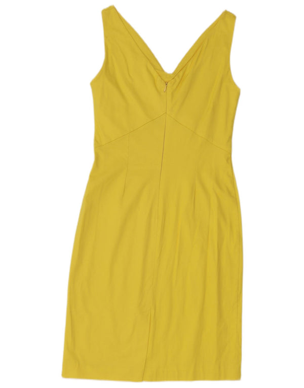Sandro Ferrone Womens Sleeveless Sheath Dress UK 8 Small Yellow