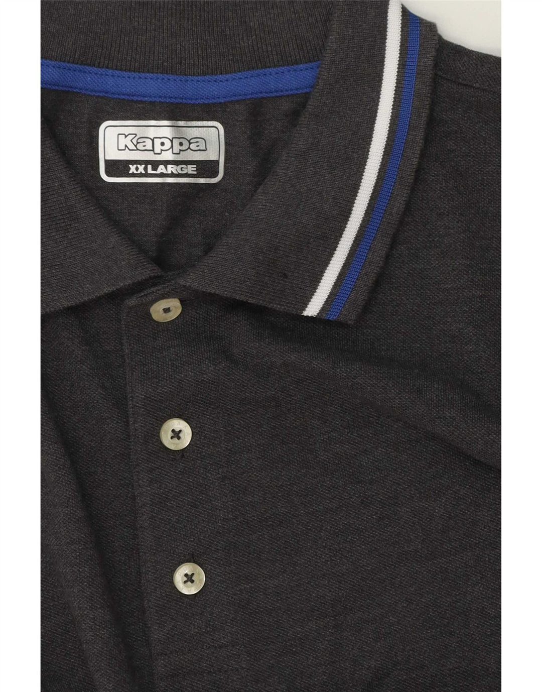 Kappa Herren Poloshirt 2XL Grau gestreift