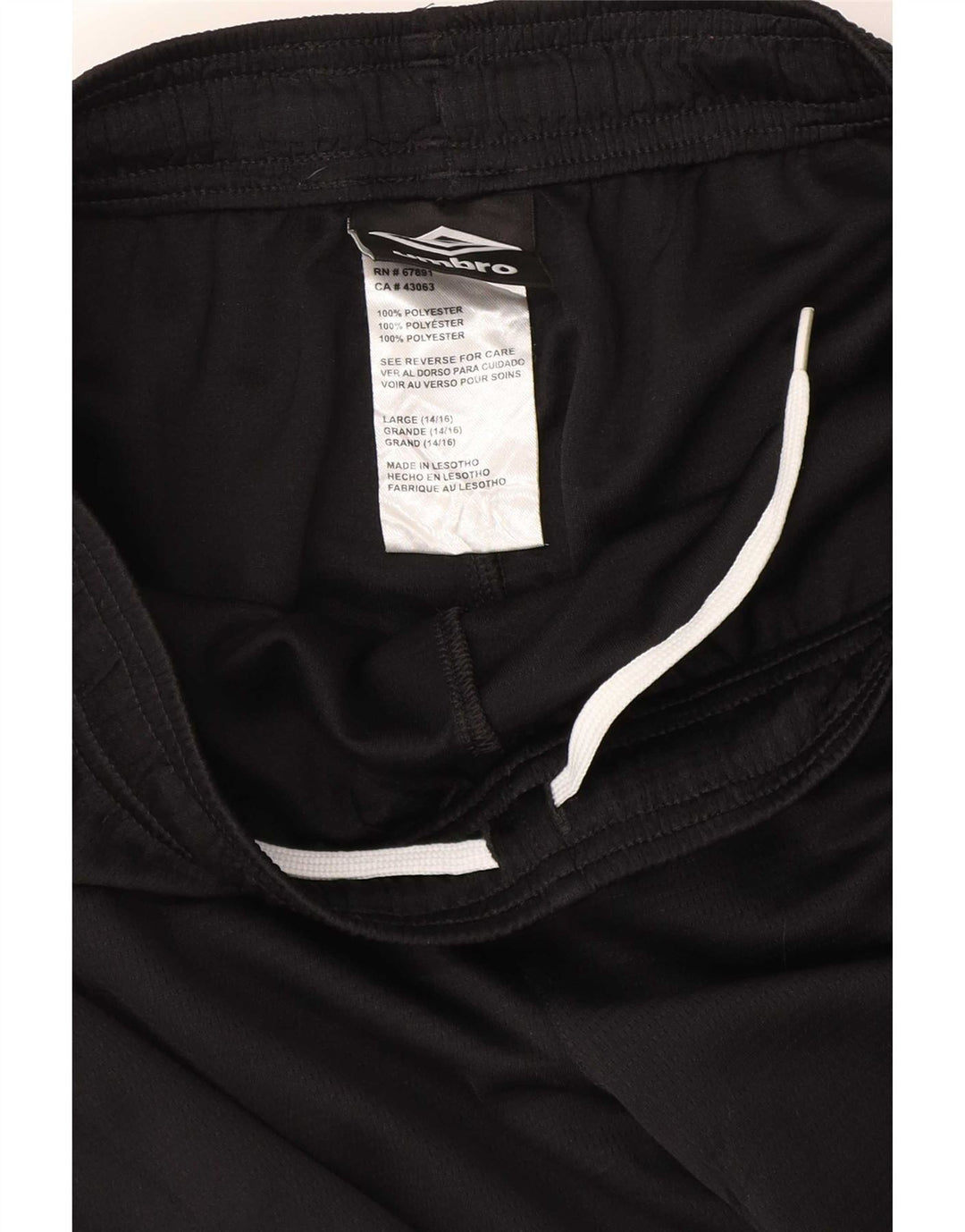 Umbro Mens Sport Shorts Large  Black Polyester