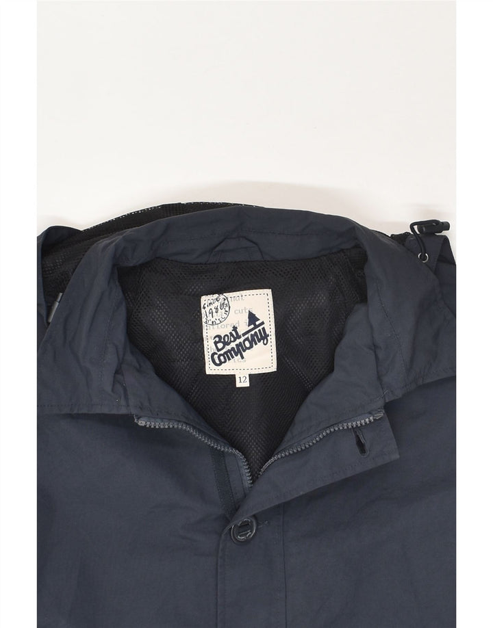 BEST COMPANY Boys Hooded Windbreaker Jacket 11-12 Years Navy Blue | Vintage Best Company | Thrift | Second-Hand Best Company | Used Clothing | Messina Hembry 