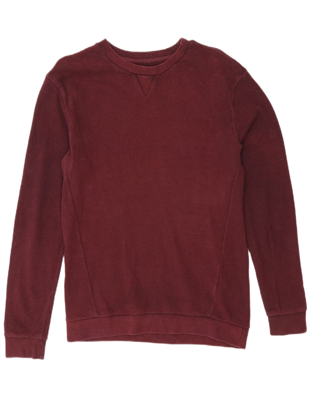 Zara Mens Sweatshirt Jumper Medium Burgundy Cotton