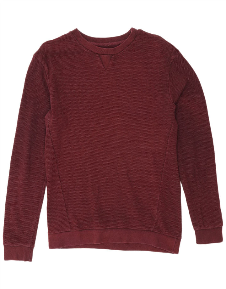 Zara Mens Sweatshirt Jumper Medium Burgundy Cotton