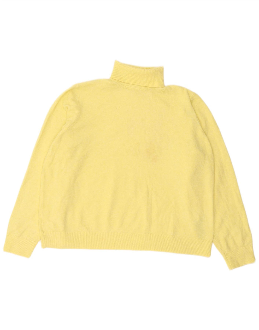 Marks & Spencer Womens Roll Neck Jumper Sweater UK 18 XL Yellow Polyester