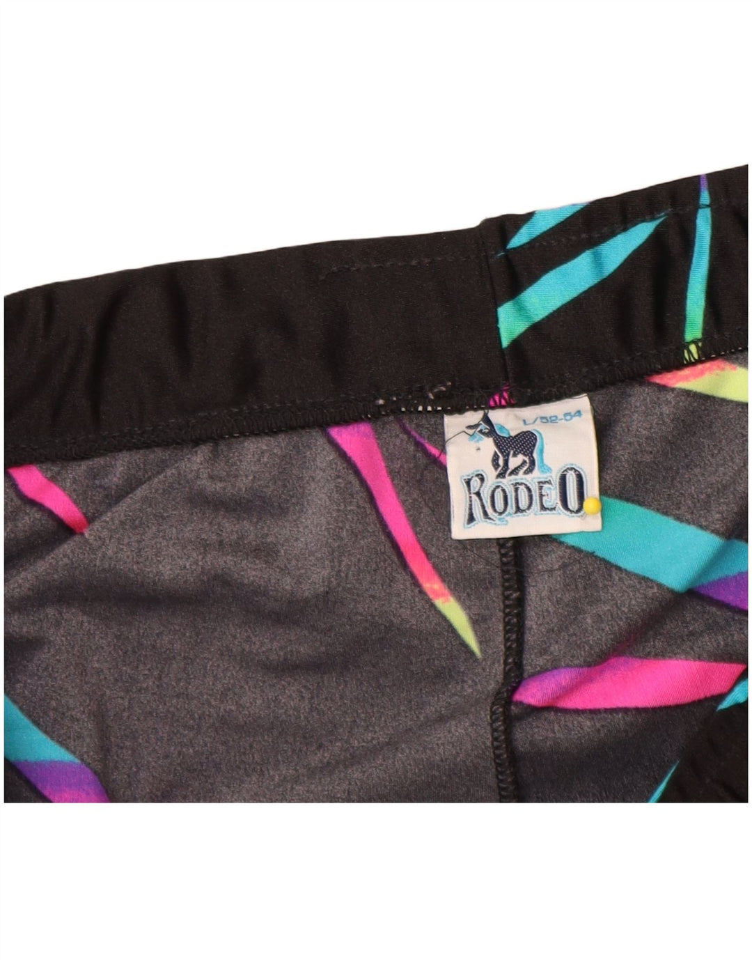 Rodeo Womens Leggings UK 14 Large  Black Striped Nylon
