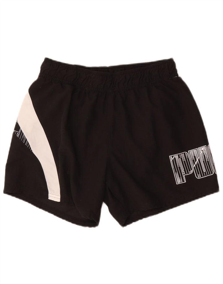 Puma Mens Graphic Sport Shorts Small  Black Colourblock Polyester
