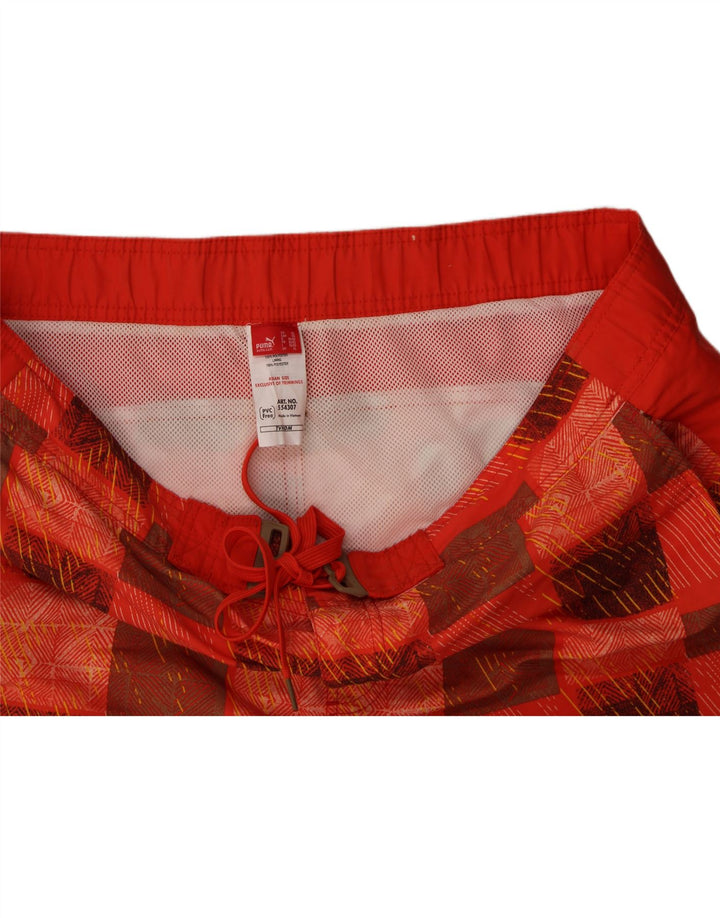 PUMA Mens Swimming Shorts XL Red Geometric Polyester Vintage Puma and Second-Hand Puma from Messina Hembry 