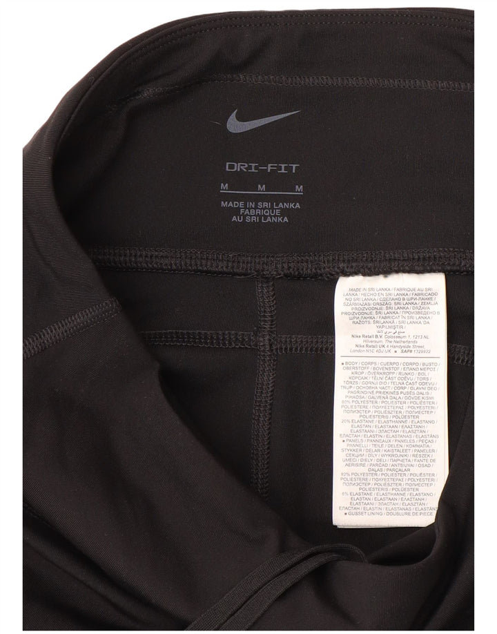 Nike Womens Dri Fit Capri Leggings UK 14 Medium  Black Polyester