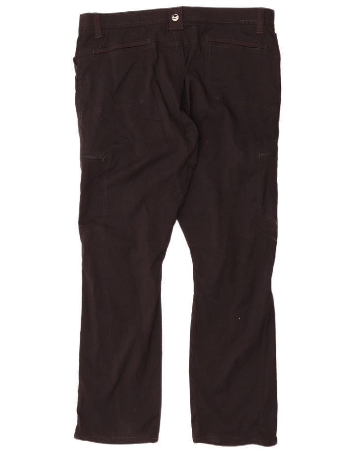 WRANGLER Womens Straight Cargo Trousers W42 L30 Black Nylon
