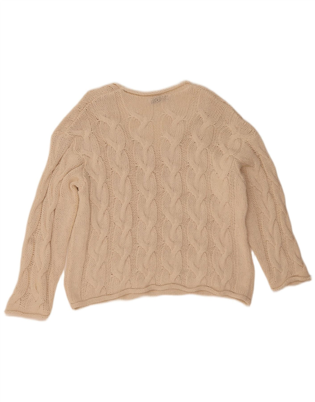 Zara Womens Oversized V-Neck Jumper Sweater UK 10 Small Off White