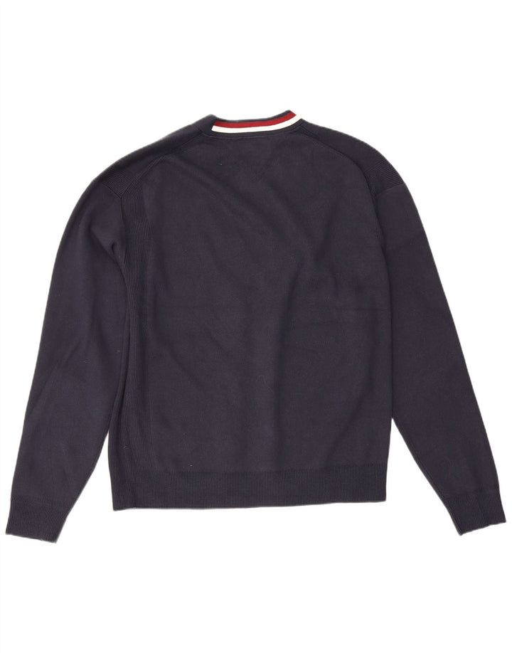 Tommy Hilfiger Mens Cardigan Sweater Medium Navy Blue Cotton