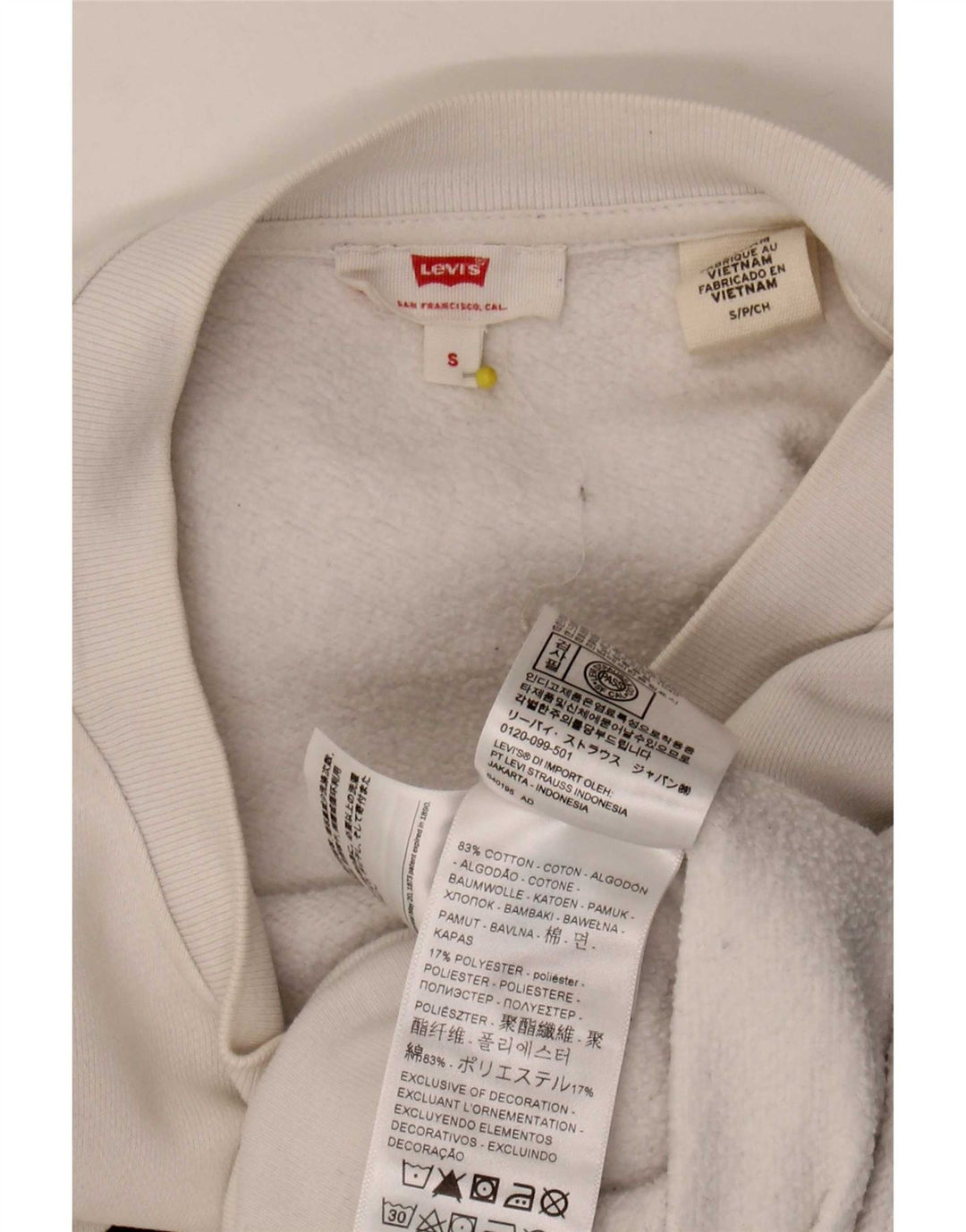 Damska bluza Levi's Crop Graphic Oversize UK 10 Small White
