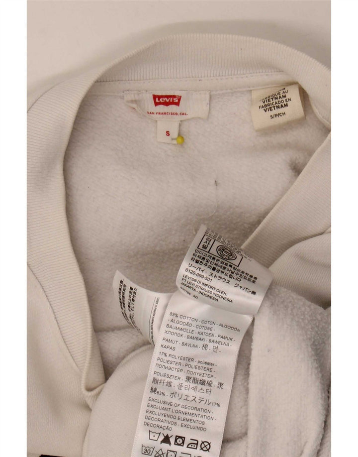 Damska bluza Levi's Crop Graphic Oversize UK 10 Small White