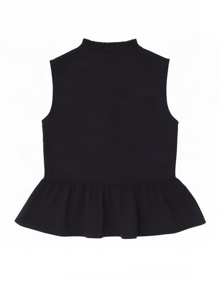 Hobbs Womens Front Tie Sleeveless Blouse Top UK 8 Small Navy Blue Polyester