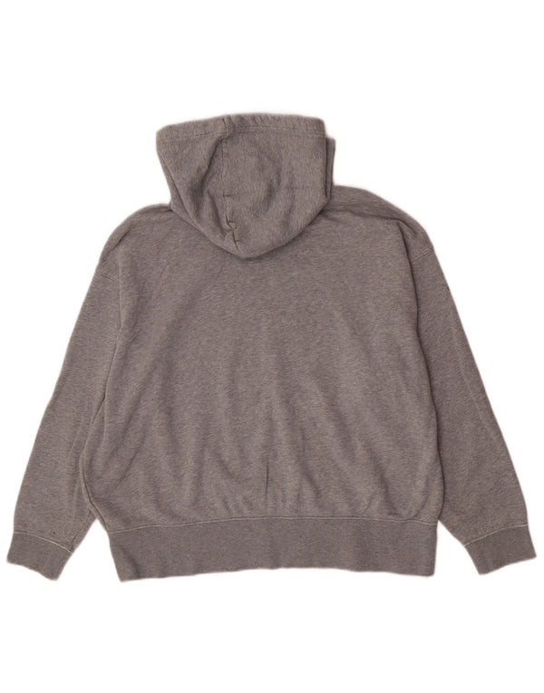 Nike Dame Relaxed Fit Hoodie Jumper UK 14 Medium Grey Cotton Sports
